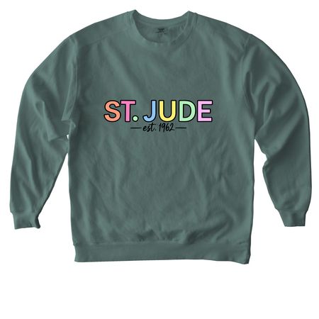 St.Jude, a Blue Spruce Comfort Colors Crewneck Sweatshirt