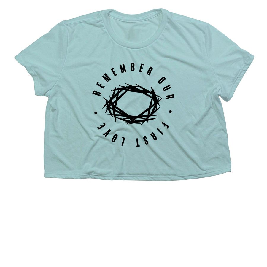 King's Crown pt. 2, a Dusty Blue Women?s Flowy Cropped Tee