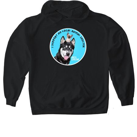 Pets Lifeline Supporter, a Black Gildan Softstyle Pullover Hoodie