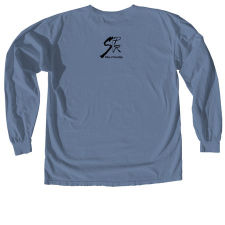 Dog Dad, a Blue Jean Comfort Colors Long Sleeve Tee (back-view)