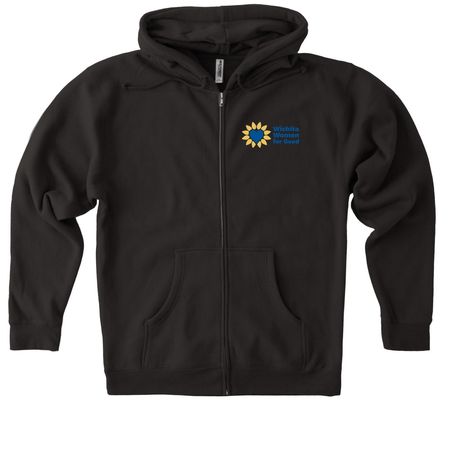 Wichita Women for Good, a Black Heavyweight Zip Up Hoodie