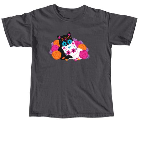 Dia De Los Muertos Cat, a Graphite Comfort Colors Unisex Tee