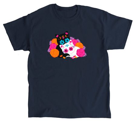Dia De Los Muertos Cat, a Navy Classic Unisex Tee