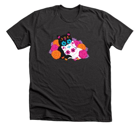 Dia De Los Muertos Cat, a Dark Grey Heather Premium Unisex Tee