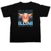 Cattle Illini, a Black Comfort Colors Unisex Tee (back-view)