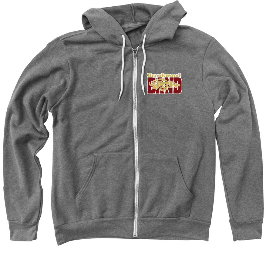 Brookwood Band Sweatshirts, a Deep Heather Zip Up Hoodie