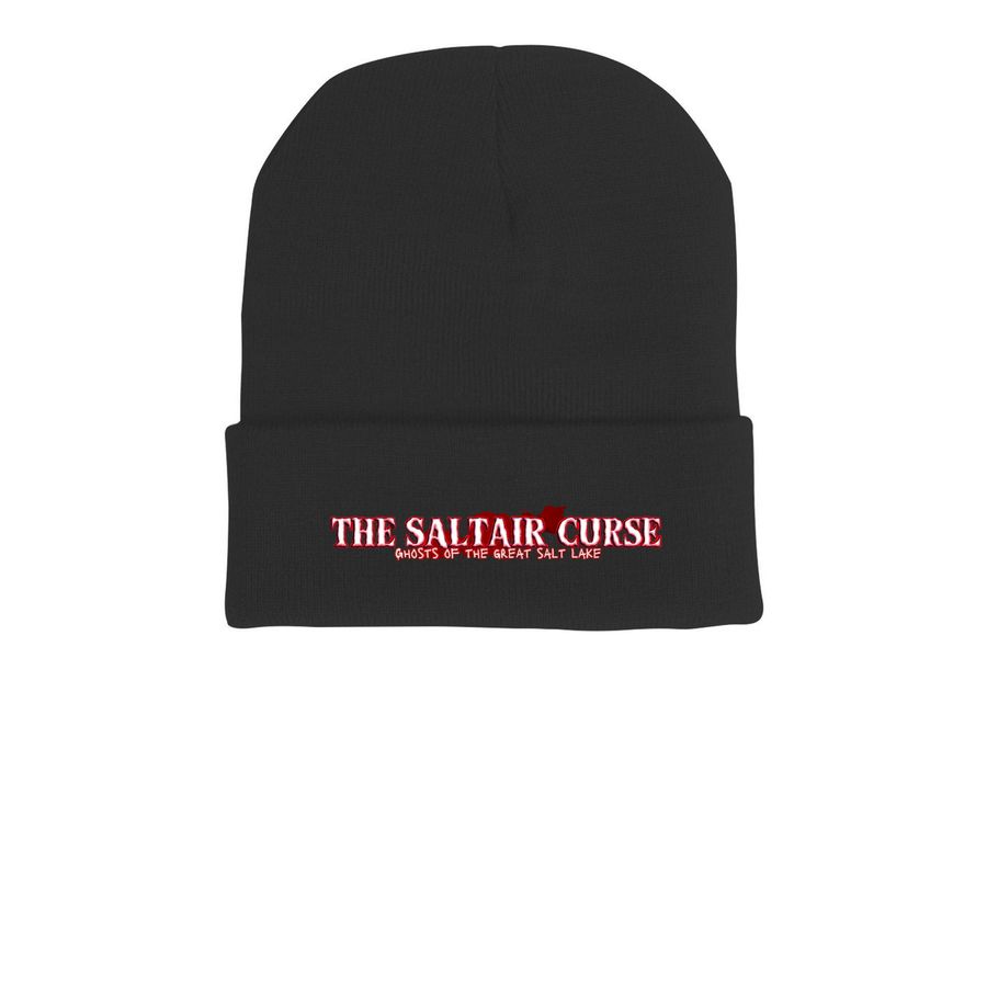 THE SALTAIR CURSE BEANIE, a Black Printed Cuffed Beanie