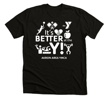 It's Better At The Y!, a Black Heather Premium Unisex Tee