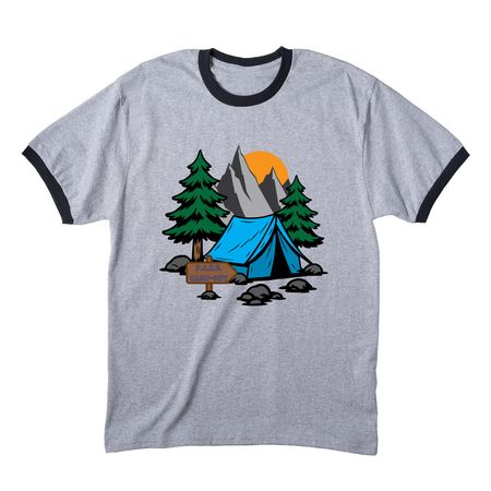 PACE Campout 2026, a Athletic Heather/ Jet Black Cotton Ringer Tee