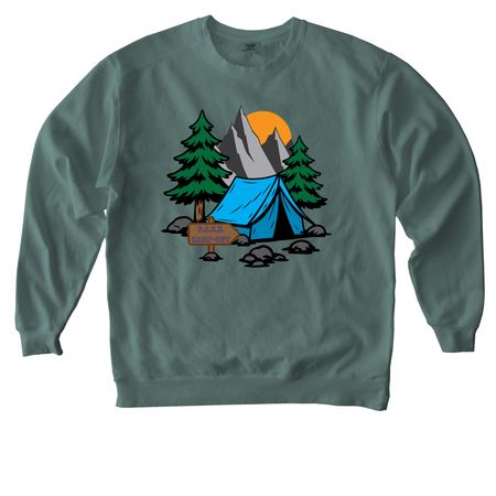 PACE Campout 2026, a Blue Spruce Comfort Colors Crewneck Sweatshirt