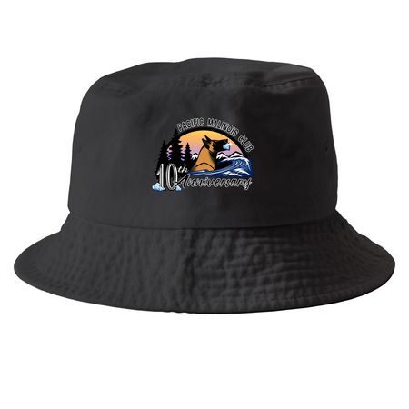 PMC 10 Year, a Black Printed Bucket Hat
