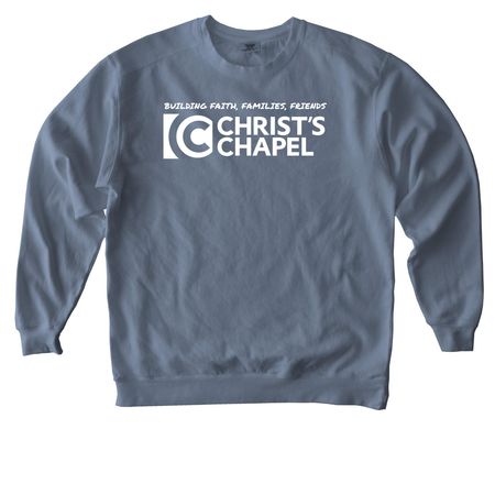 Christ's Chapel Church Merch, a Blue Jean Comfort Colors Crewneck Sweatshirt