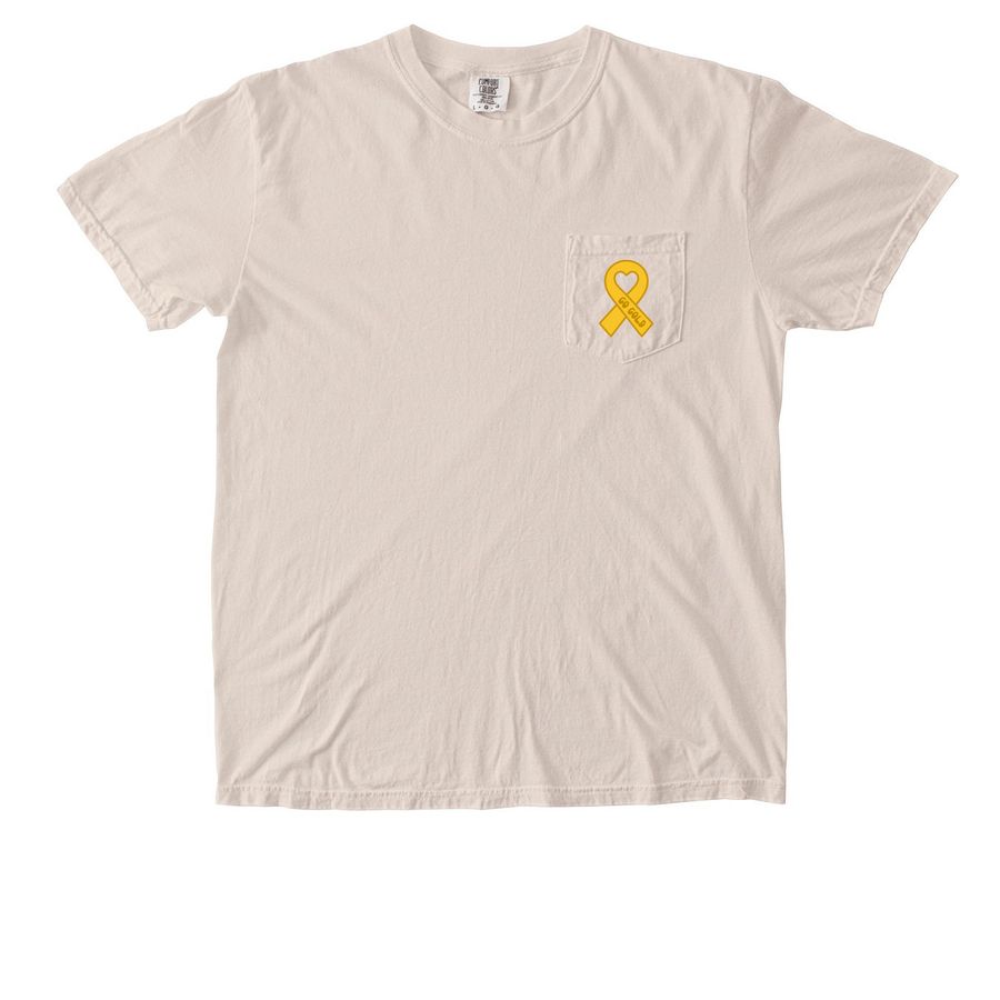 Ribbon Pocket Tee, a Ivory Comfort Colors Pocket Tee