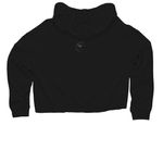 Aluk Apparel, a Black Women?s Lightweight Cropped Hoodie (back-view)