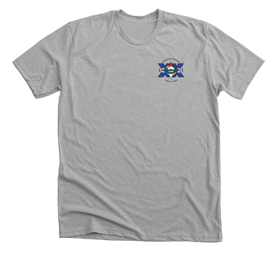 Twenty Year GCCO Logo, a Athletic Heather Premium Unisex Tee