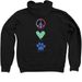 Peace, Love, Rescue Zip Up, a Black Zip Up Hoodie (back-view)