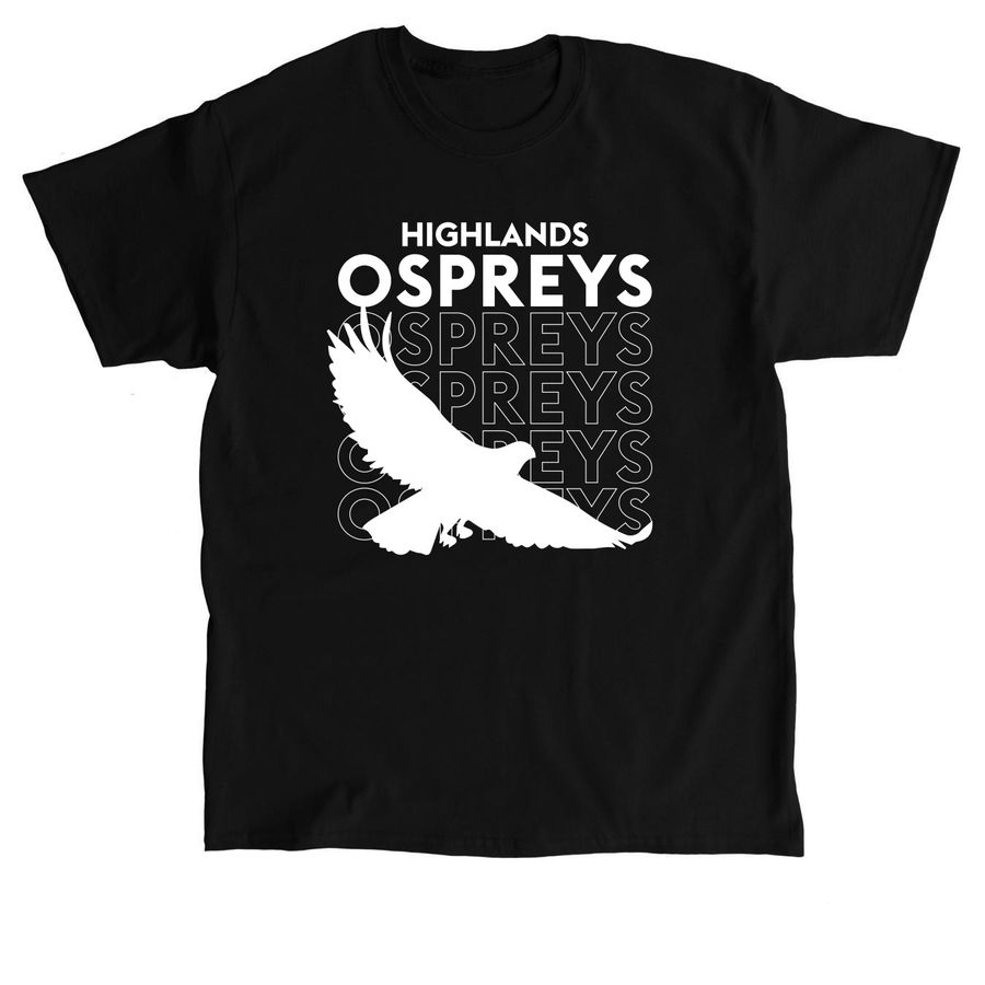 Highlands Ospreys Stacked, a Black Classic Unisex Tee