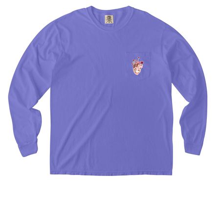 New Logo Pocket Tees, a Violet Comfort Colors Long Sleeve Pocket Tee