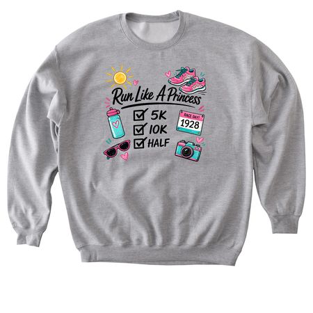 Race half, a Sport Grey Softstyle Crewneck Sweatshirt