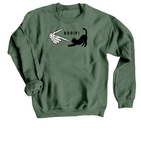 Dakin Halloween BOO(P), a Military Green Crewneck Sweatshirt