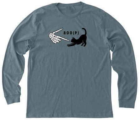 Dakin Halloween BOO(P), a Heather Slate Premium Long Sleeve Tee