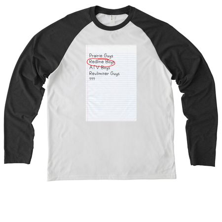 Planning, a Space Black/ Bright White Allmade Eco Triblend Colorblock Raglan Long Sleeve Tee