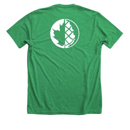 Guild shirt with white logo, a Heather Kelly Premium Unisex Tee (back-view)