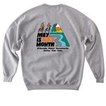 May is Bike Month 2026, a Sport Grey Softstyle Crewneck Sweatshirt (back-view)