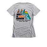 May is Bike Month 2026, a Dark Heather Grey Women's Slim Fit Tee (back-view)