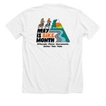 May is Bike Month 2026, a Solid White Blend Premium Unisex Tee (back-view)