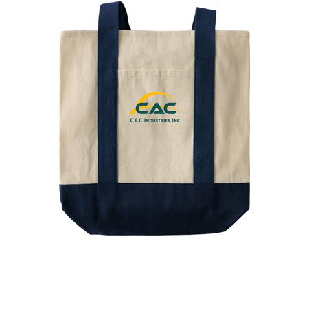 CAC Tote Bags, a Natural/Navy Two-Tone Grocery Tote Bag