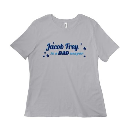 Tell Jacob Frey, a Solid Athletic Grey Women?s Relaxed Cotton Tee