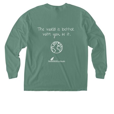Suicide Prevention Month Long-Sleeve Tee&nbsp;, a Light Green Comfort Colors Long Sleeve Pocket Tee
