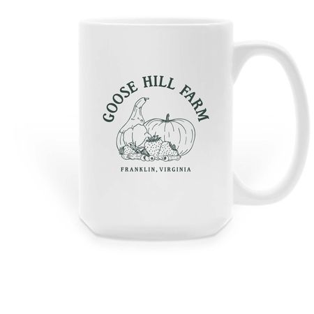 Goose Hill Farm Coffee Mug, a White Large Coffee Mug