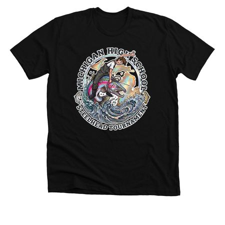 MHSST Male Rider Front- M, a Solid Black Blend Premium Unisex Tee