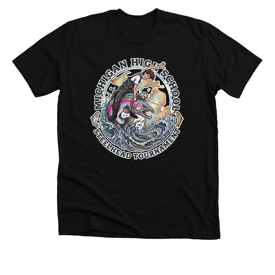 MHSST Male Rider Front- M, a Solid Black Blend Premium Unisex Tee