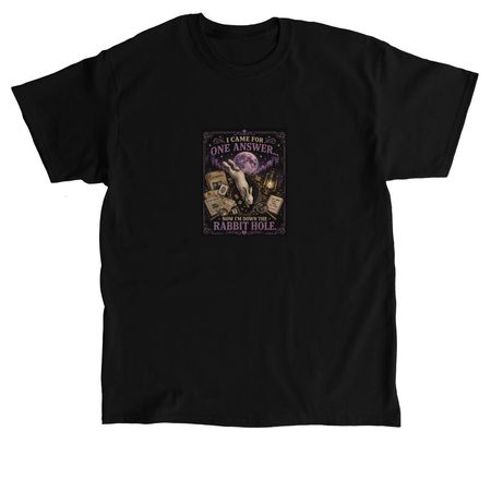 Down the Rabbit hole, a Black Classic Unisex Tee