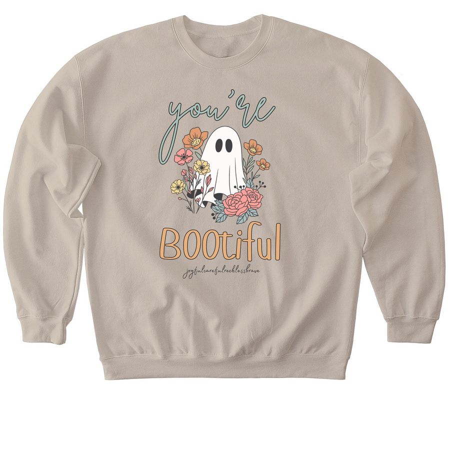you're BOOtiful, a Sand Softstyle Crewneck Sweatshirt