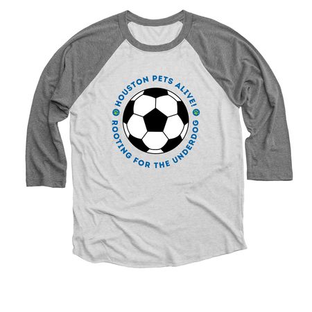Rooting for the Underdog, a Premium Heather and Heather White 3/4 Sleeve Baseball Tee