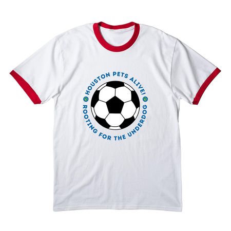Rooting for the Underdog, a White/ Red Cotton Ringer Tee