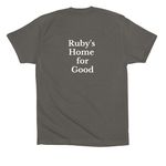 Wherever you are, be all there, a Asphalt Premium Cotton Tee (back-view)