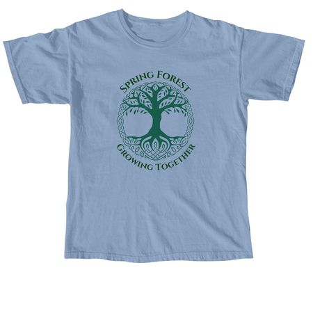 Spring Forest: Growing Together, a Washed Denim Comfort Colors Unisex Tee