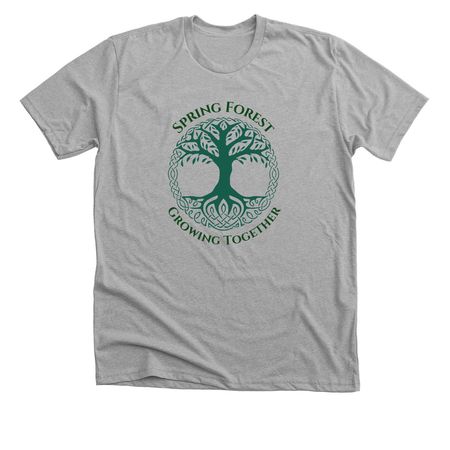 Spring Forest: Growing Together, a Athletic Heather Premium Unisex Tee