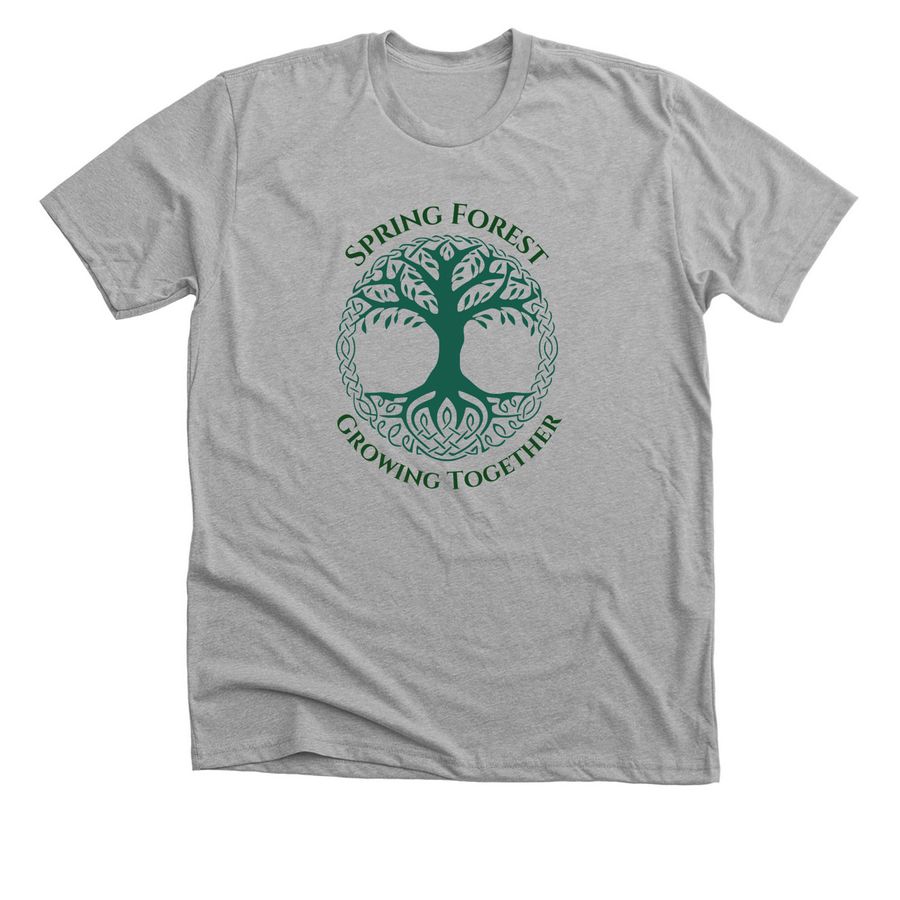 Spring Forest: Growing Together, a Athletic Heather Premium Unisex Tee