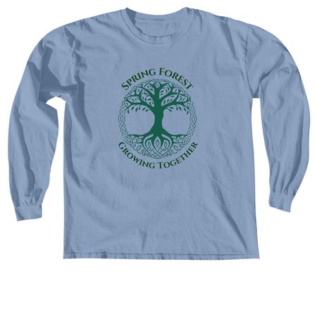 Spring Forest: Growing Together, a Washed Denim Comfort Colors Long Sleeve Tee