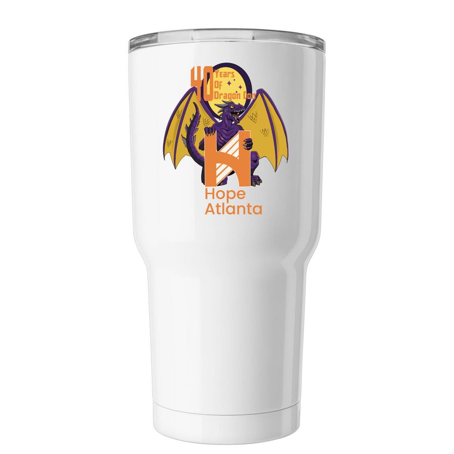 Hope Atlanta X Dragon Con Travel Mug, a White Insulated Tumbler
