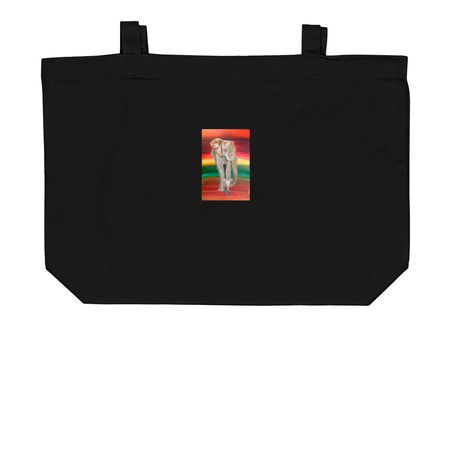 Never Forget, a Black Large Organic Cotton Tote Bag
