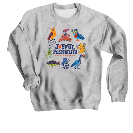 Joyful Possibility, a Sport Grey Crewneck Sweatshirt