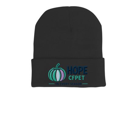 Hope CFPET, a Black Printed Cuffed Beanie