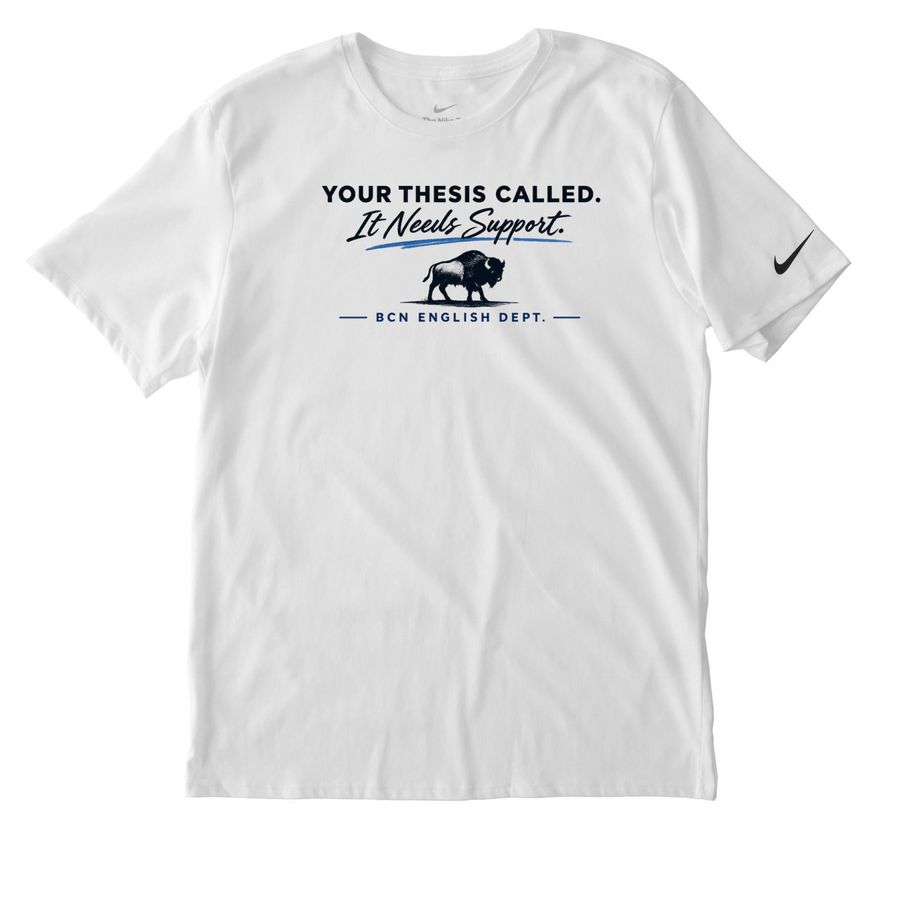 Mrs. Magee, a White Nike Dri-FIT Jersey Blend Performance Tee